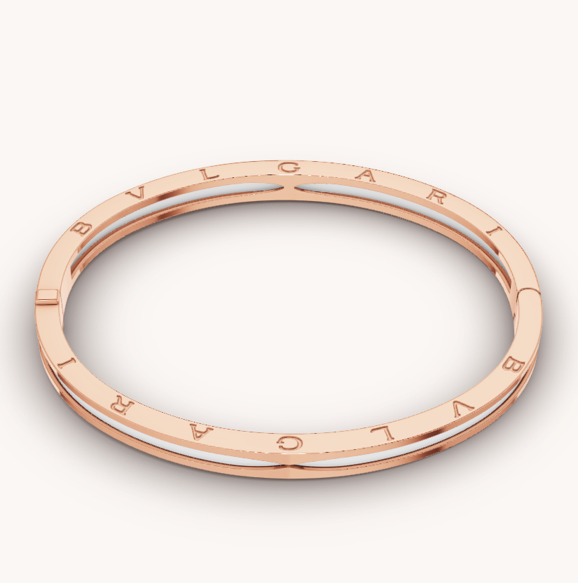 [Everoly JW]ZERO 1 ピンクゴールド ホワイトセラミックブレスレット