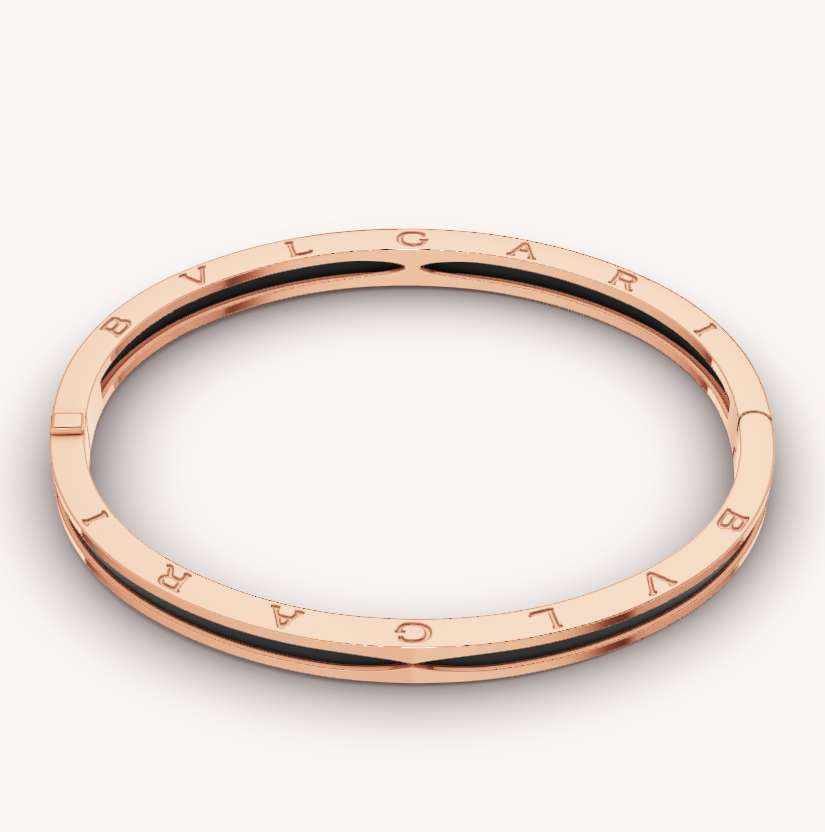 [Everoly JW]ZERO 1 ピンクゴールド ブラックセラミックブレスレット