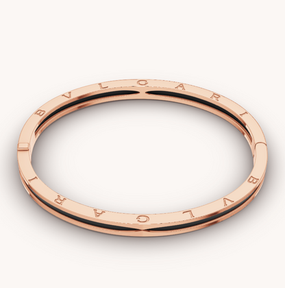 [Everoly JW]ZERO 1 ピンクゴールド ブラックセラミックブレスレット