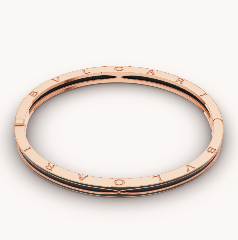 [Everoly JW]ZERO 1 ピンクゴールド マットブラックセラミックブレスレット