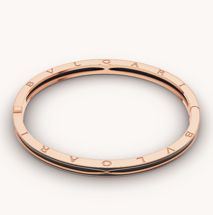 [Everoly JW]ZERO 1 ピンクゴールド マットブラックセラミックブレスレット