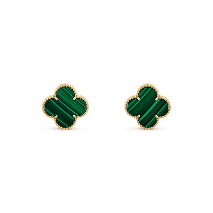 [Everoly JW]CLOVER MINI 9.5MM MALACHITE  EARRINGS