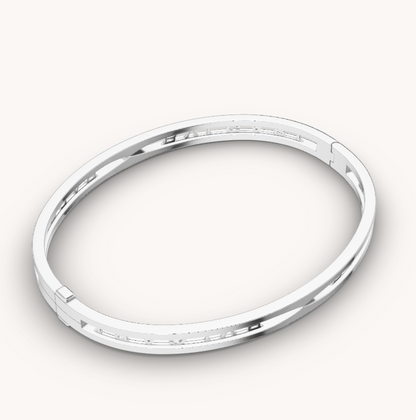 [Everoly JW]ZERO 1 SPIRAL LOGO SILVER BRACELET