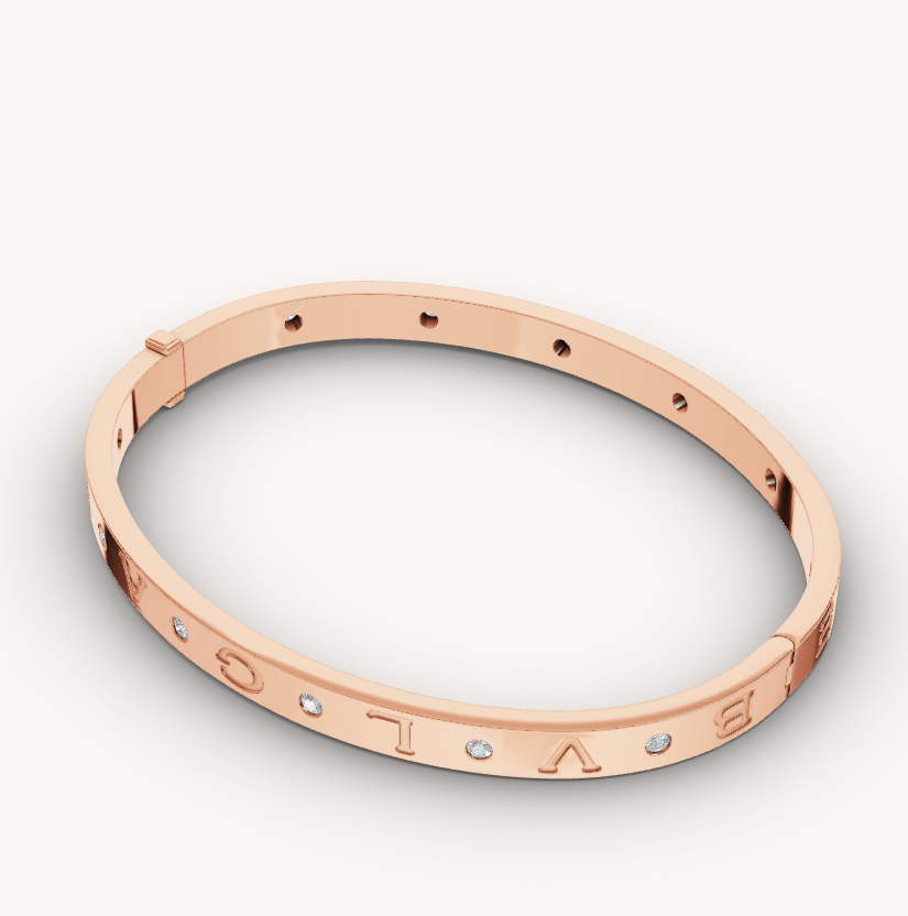 [Everoly JW]ZERO 1 ピンクゴールド 12ダイヤモンド ブレスレット