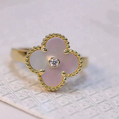 [Everoly JW]CLOVER PINK MOP RING GOLD DIAMANT