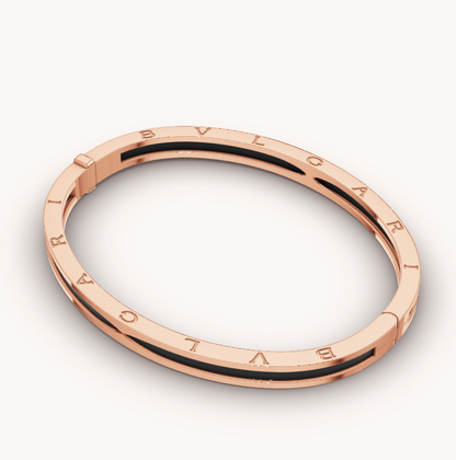 [Everoly JW]ZERO 1 ピンクゴールド ブラックセラミックブレスレット