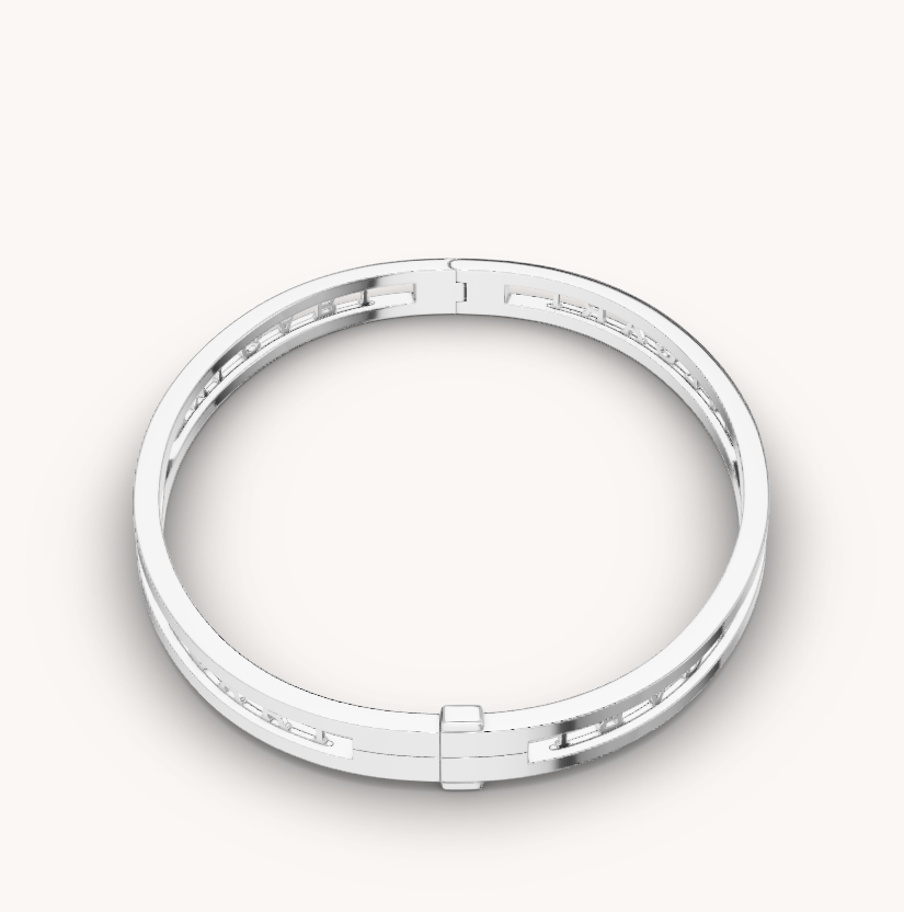 [Everoly JW]ZERO 1 SPIRAL LOGO SILVER BRACELET