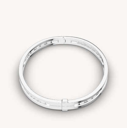 [Everoly JW]ZERO 1 SPIRAL LOGO SILVER BRACELET