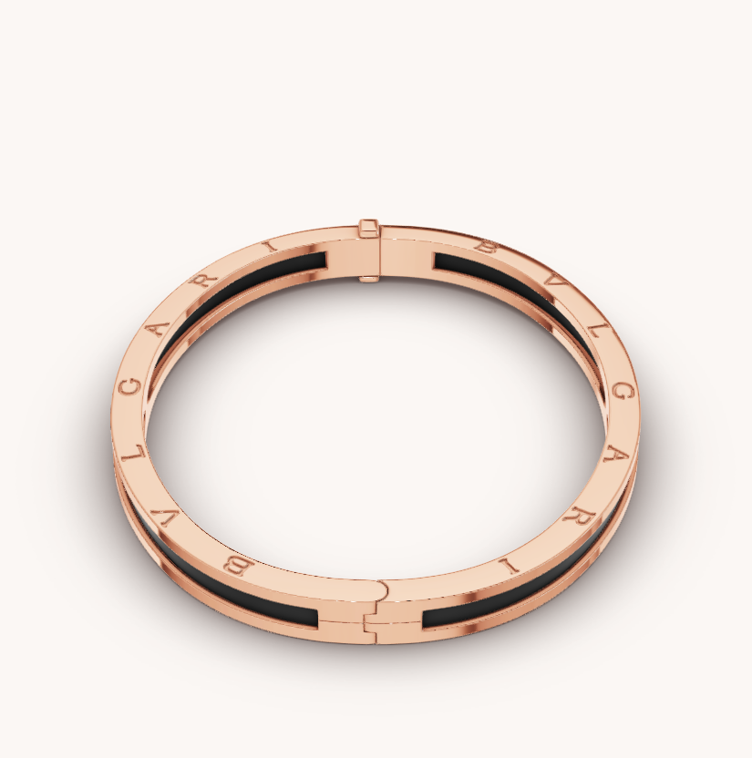 [Everoly JW]ZERO 1 ピンクゴールド ブラックセラミックブレスレット