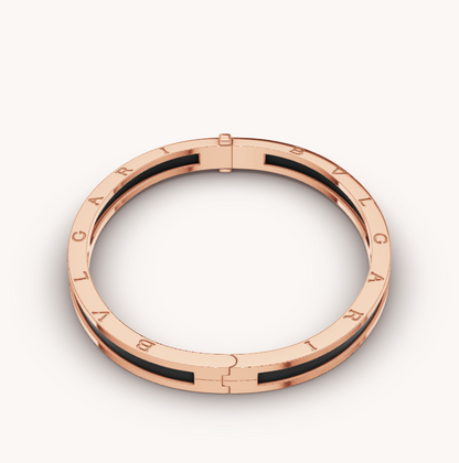 [Everoly JW]ZERO 1 ピンクゴールド ブラックセラミックブレスレット