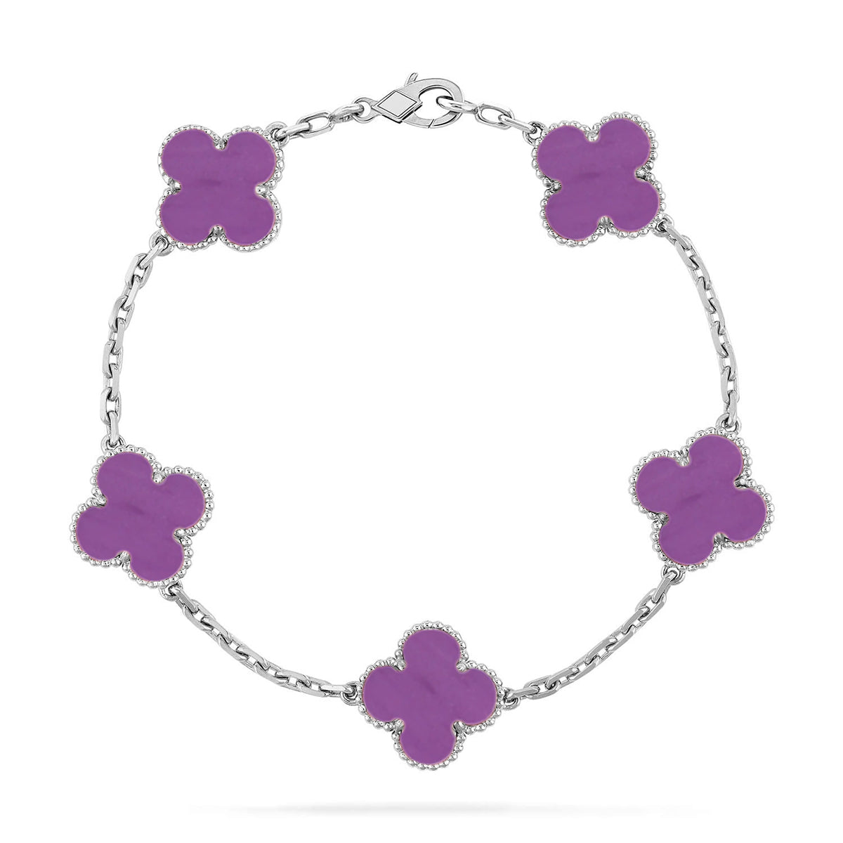 [Everoly JW]  CLOVER 5 MOTIF VIOLET BRACELET COLLECTION