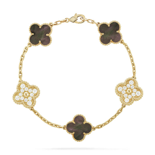 [Everoly JW]CLOVER 5 MOTIV GRAUES MOP DIAMANTARMBAND