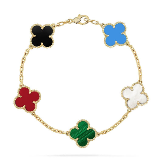 [Everoly JW] CLOVER 5 MOTIFS MULTICOLOR BRACELET