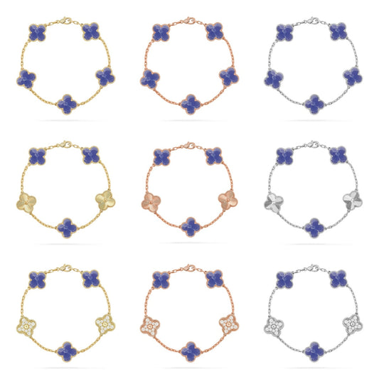 [Everoly JW] CLOVER 5 MOTIF BLUE VEINS BRACELET COLLECTION