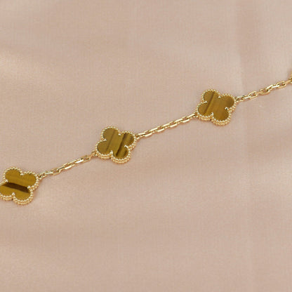 [Everoly JW]CLOVER  5 MOTIFS TIGER EYE BRACELET