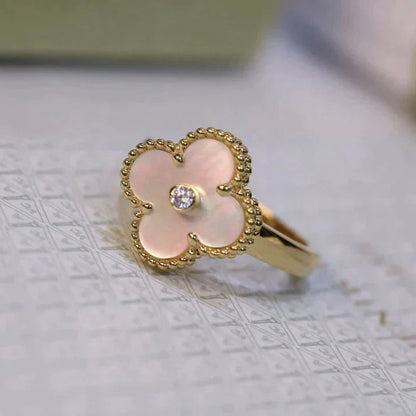 [Everoly JW]CLOVER PINK MOP RING GOLD DIAMANT