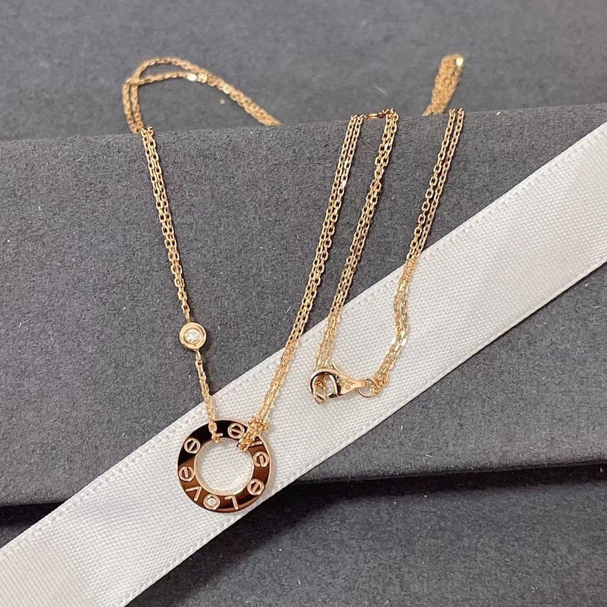 [Everoly JW]LOVE NECKLACE 16MM 2 DIAMONDS