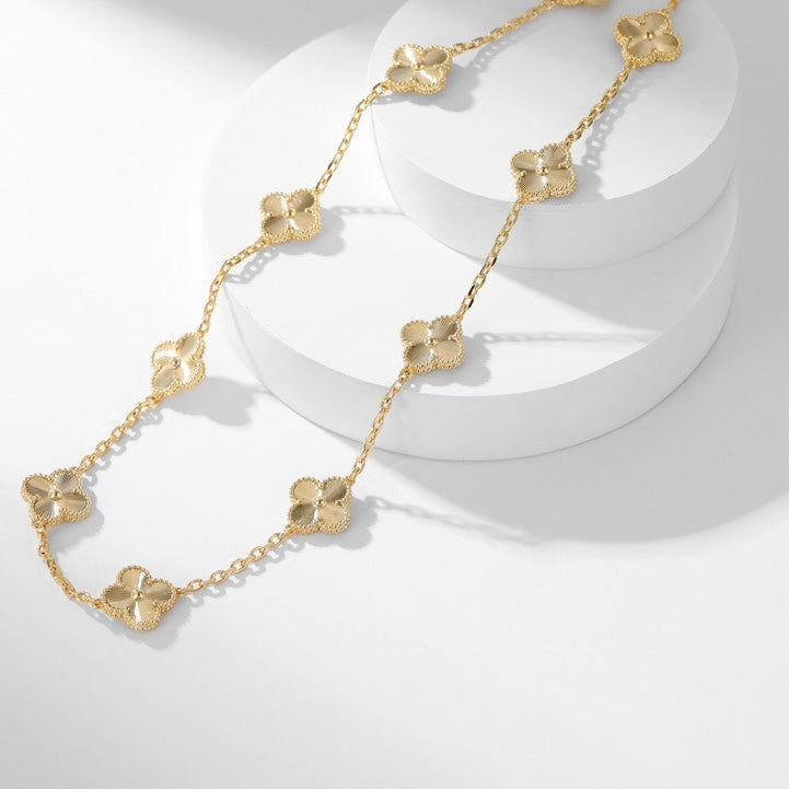 [Everoly JW]CLOVER 10 MOTIFS LASER NECKLACE