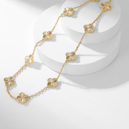 [Everoly JW]CLOVER 10 MOTIFS LASER NECKLACE