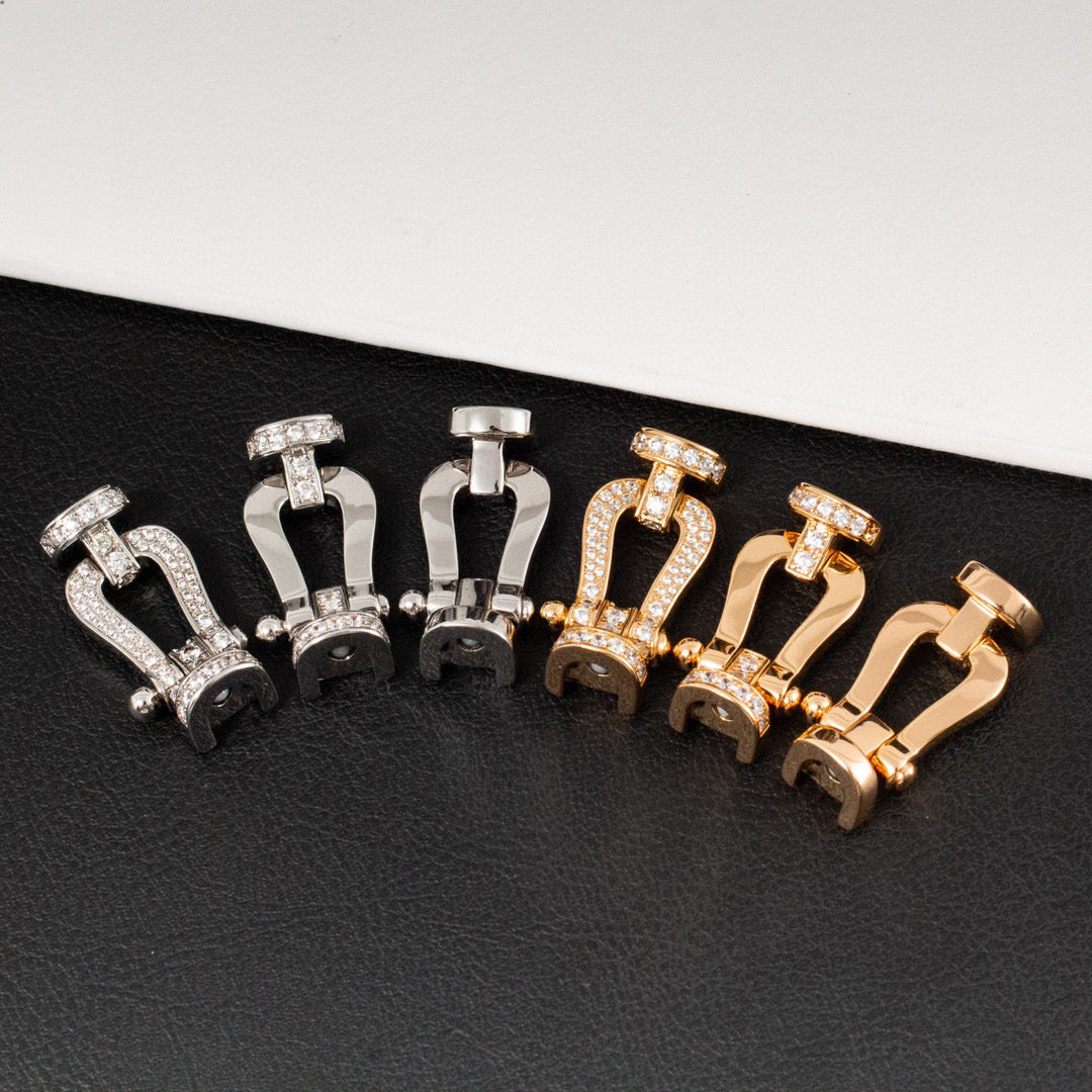 [Everoly JW]FORCE LARGE HORSESHOE FULL DIAMOND BRACELET SILVER
