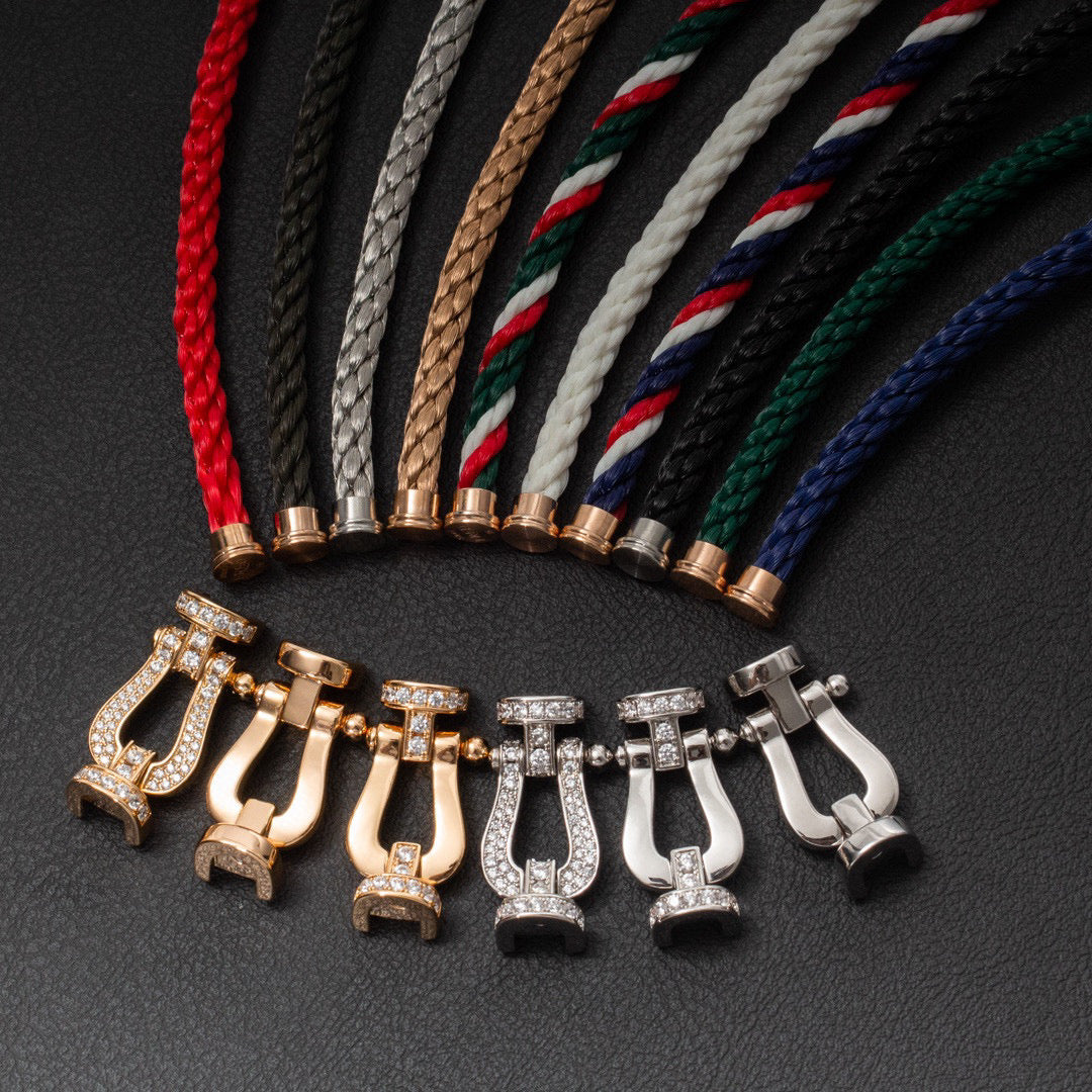 [Everoly JW]FORCE LARGE HORSESHOE FULL DIAMOND BRACELET SILVER
