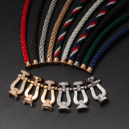 [Everoly JW]FORCE LARGE HORSESHOE FULL DIAMOND BRACELET SILVER
