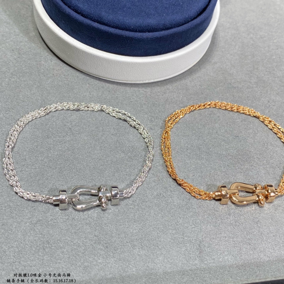 [Everoly JW]フォース スモールホースシュー ダイヤモンドチェーンロープブレスレット