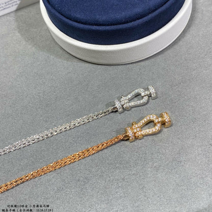 [Everoly JW]フォース スモールホースシュー ダイヤモンドチェーンロープブレスレット