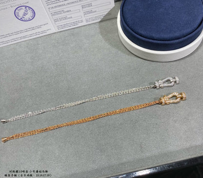 [Everoly JW]フォース スモールホースシュー ダイヤモンドチェーンロープブレスレット
