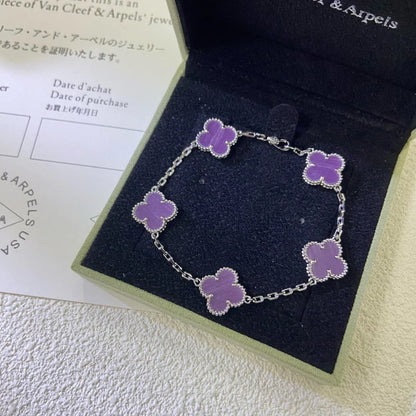[Everoly JW]  CLOVER 5 MOTIF VIOLET BRACELET COLLECTION