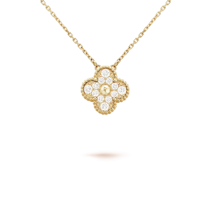 [Everoly JW]CLOVER 15MM DIAMOND SINGLE FLOWER NECKLACE