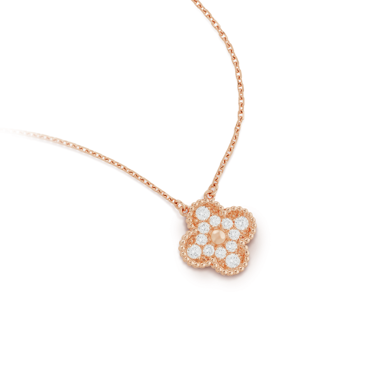 [Everoly JW]CLOVER 15MM DIAMOND SINGLE FLOWER NECKLACE