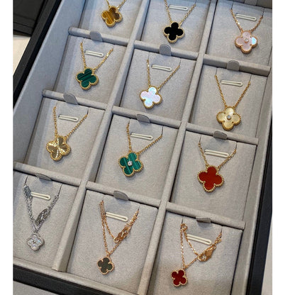 [Everoly JW]CLOVER 15MM DIAMOND SINGLE FLOWER NECKLACE