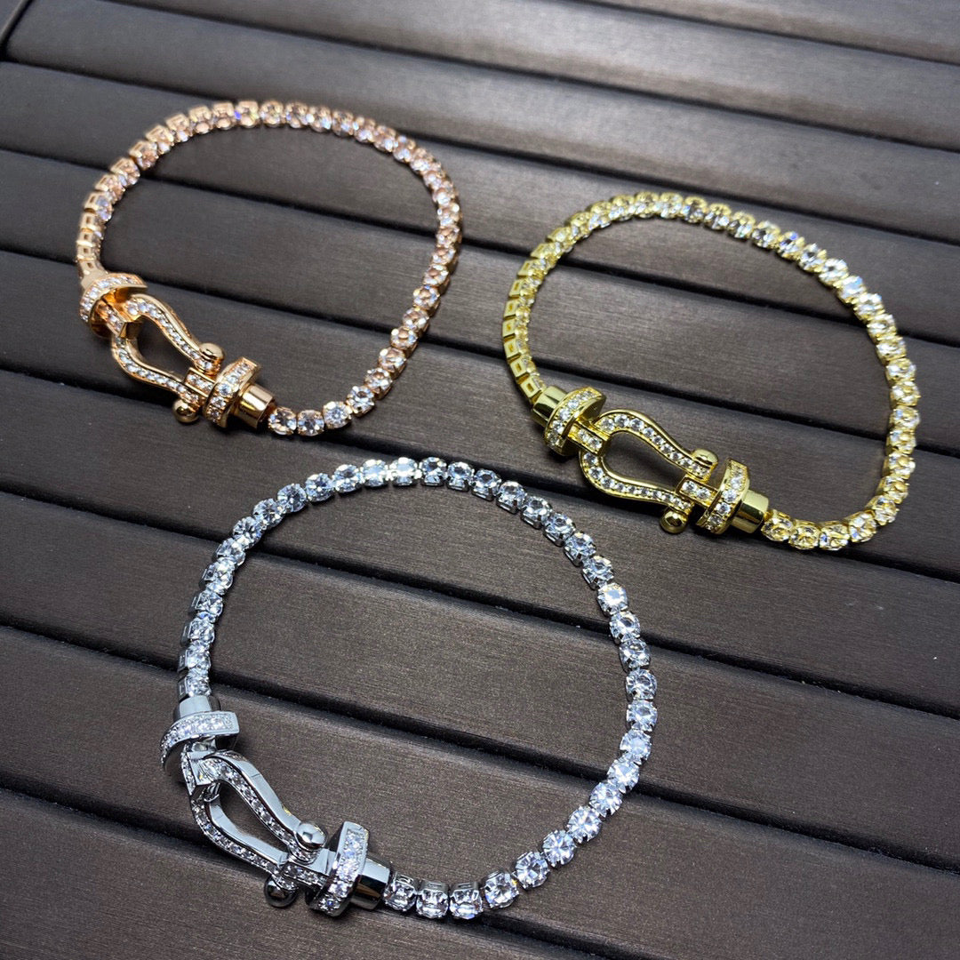 [Everoly JW]FORCE  LARGE HORSESHOE FULL DIAMOND TENNIS BRACELET