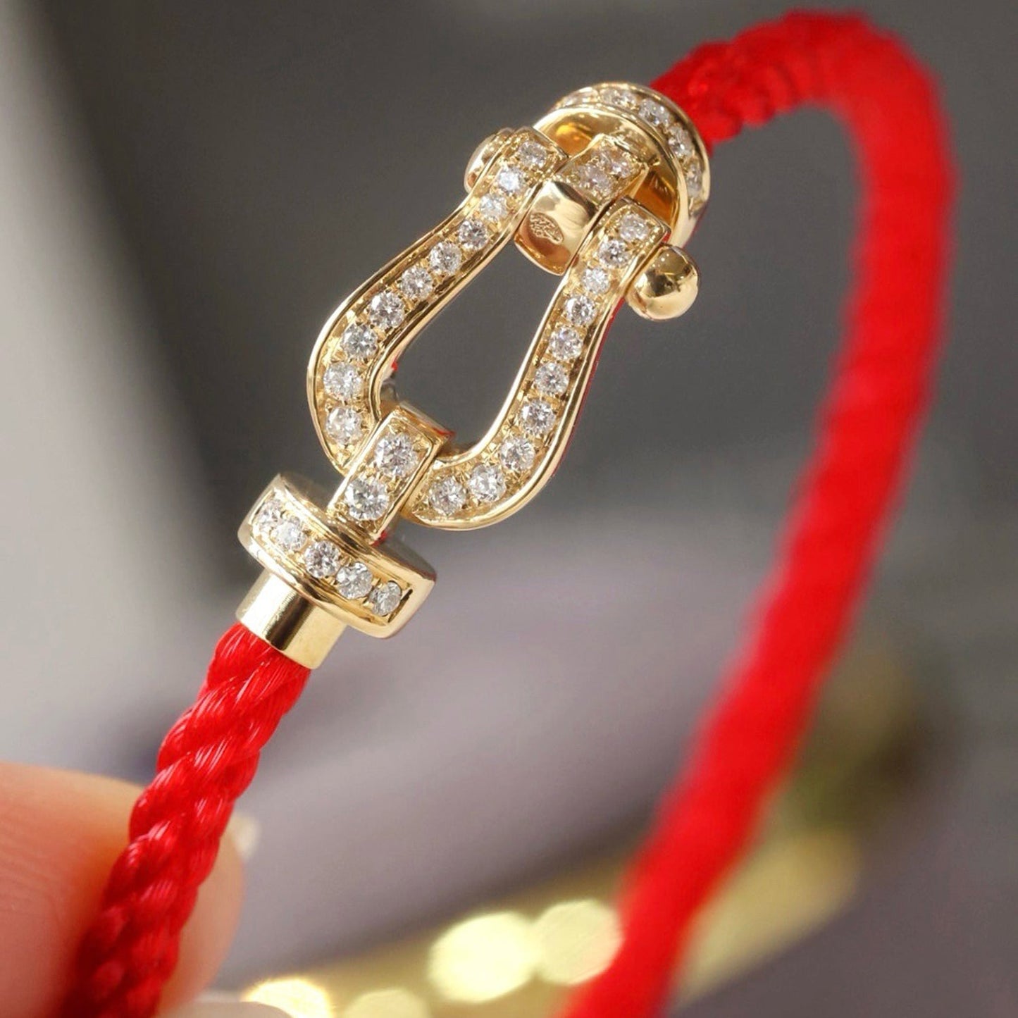 [Everoly JW]FORCE LARGE HORSESHOE FULL DIAMOND BRACELET SILVER