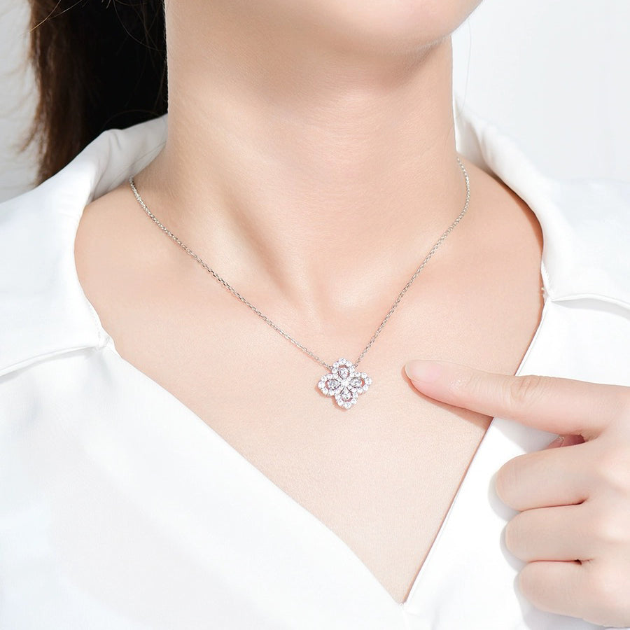 [Everoly JW]LOOP NECKLACE FULL MOTIF DIAMOND 16MM MULTIPLE COLORS