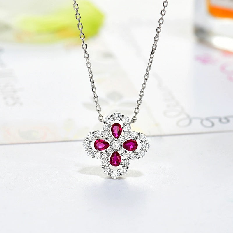 [Everoly JW]LOOP NECKLACE FULL MOTIF DIAMOND 16MM MULTIPLE COLORS