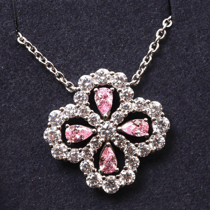 [Everoly JW]LOOP NECKLACE FULL MOTIF DIAMOND 16MM MULTIPLE COLORS
