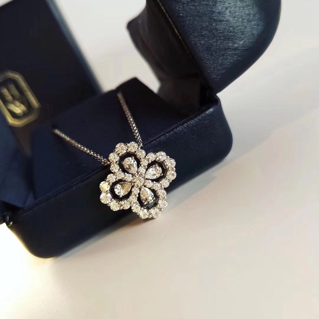 [Everoly JW]LOOP NECKLACE FULL MOTIF DIAMOND 16MM MULTIPLE COLORS