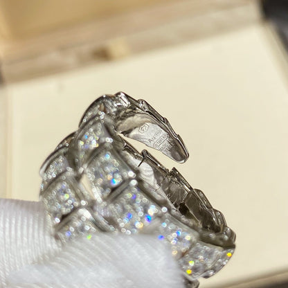 [Everoly JW]SERPENTI DOUBLE RING SILVER DIAMOND PAVED