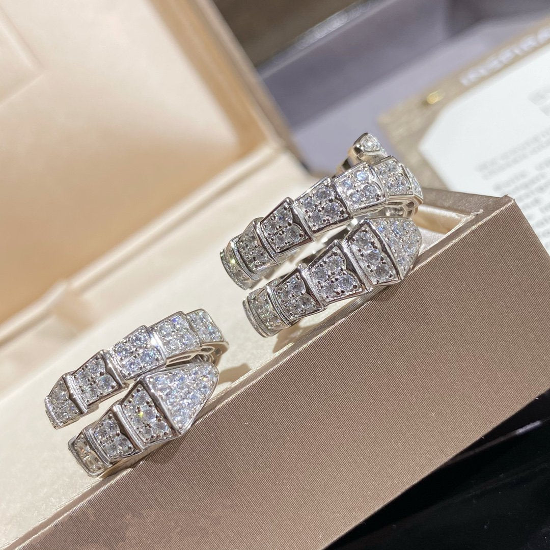 [Everoly JW]SERPENTI DOUBLE RING SILVER DIAMOND PAVED