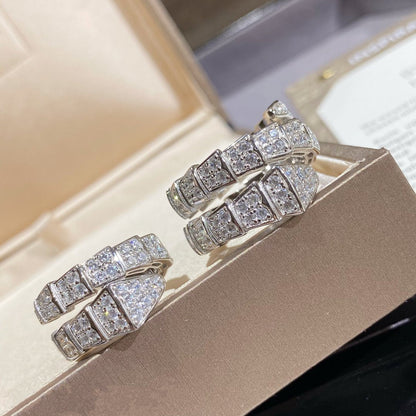 [Everoly JW]SERPENTI DOUBLE RING SILVER DIAMOND PAVED
