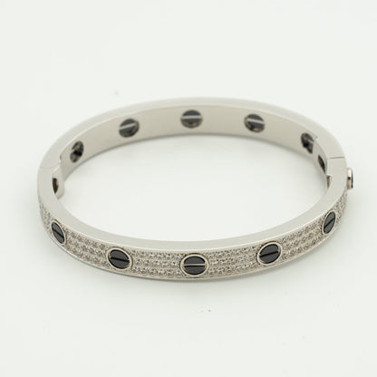 [Everoly JW] LIEBESARMBAND 6,1 MM DIAMANTBESATZTE KERAMIK 