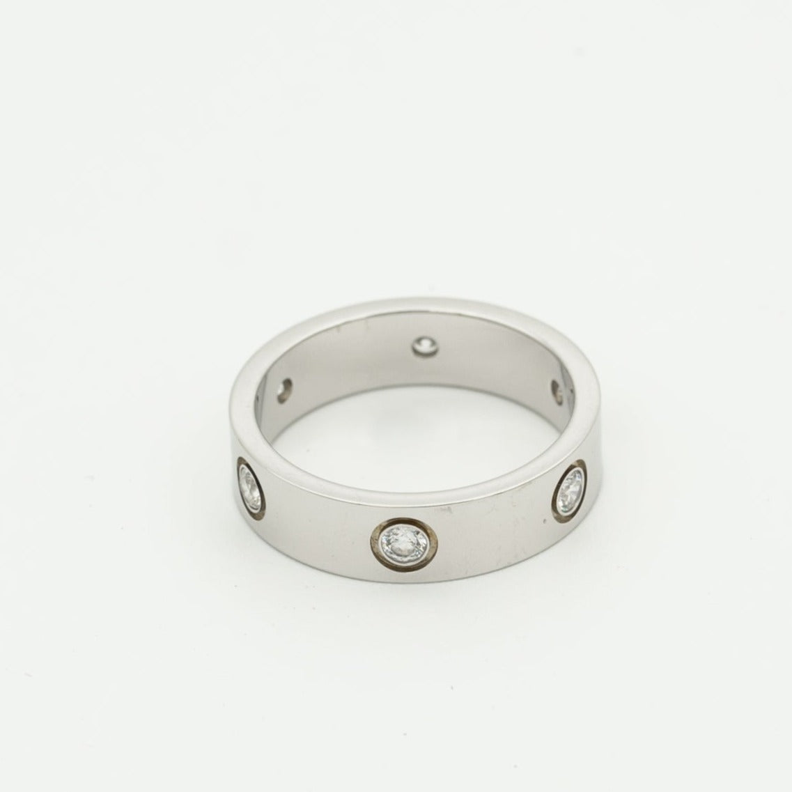 [Everoly JW]LOVE RING 5.5MM 6 DIAMONDS SILVER