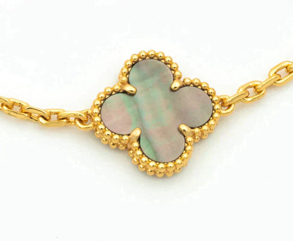 [Everoly JW]CLOVER 5 MOTIF GRAY MOP DIAMOND BRACELET