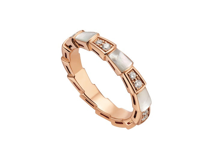 [Everoly JW]SERPENTI RING PINK GOLD DIAMOND MOP 3MM