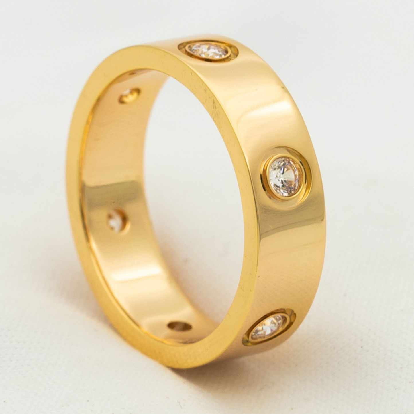 [Everoly JW]LOVE RING 5.5MM 6 DIAMONDS PINK GOLD