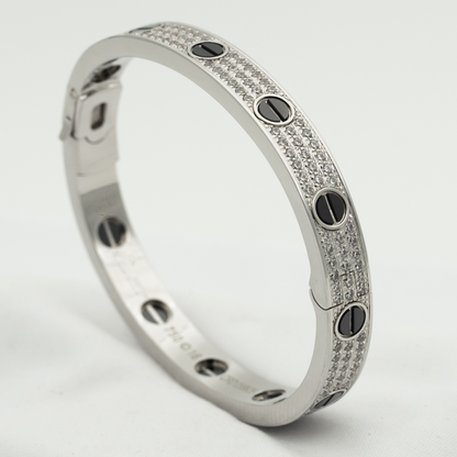 [Everoly JW] LIEBESARMBAND 6,1 MM DIAMANTBESATZTE KERAMIK 