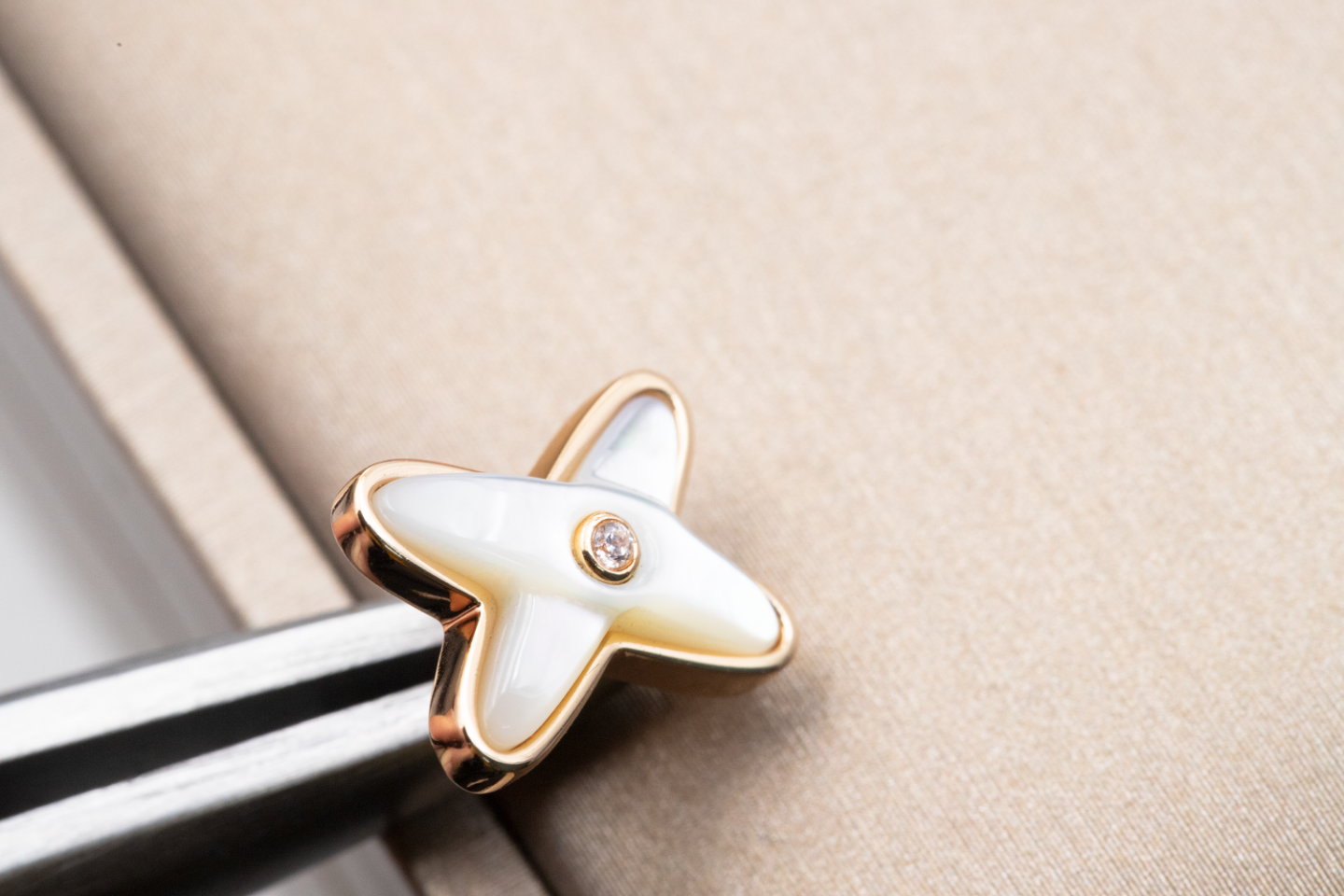 [Everoly JW]JEUX DE WHITE MOP ROSE GOLD DIAMOND EARRINGS