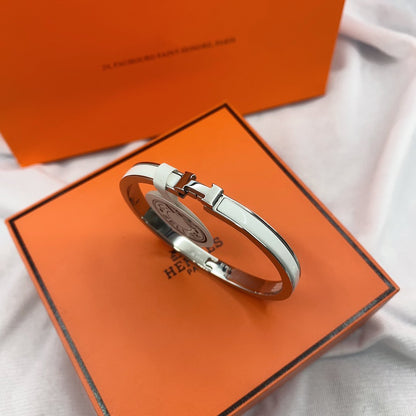 [Everoly JW]KLASSISCHES HM CLIC WEISSES 8MM EMAILLE-ARMBAND